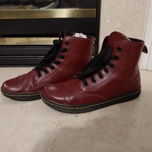 Dr. Martens Leyton Burgundy Ankle Boots
